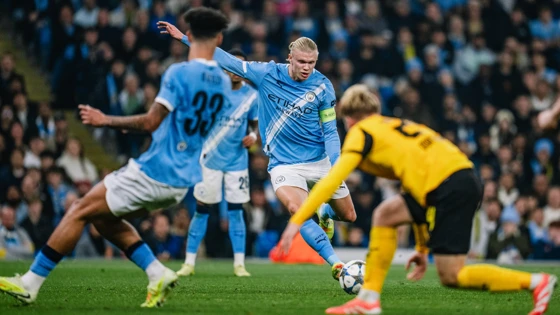 Bomber Man City Ering Haaland saat kontra Dortmund di Liga Champions. (Foto/mancity.com)