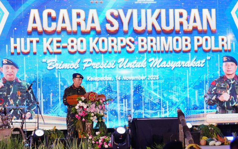 Kapolri Jenderal Polisi Listyo Sigit Prabowo hadiri HUT Brimob di Depok Jawa Barat. (BeritaNasional/dok Polri)