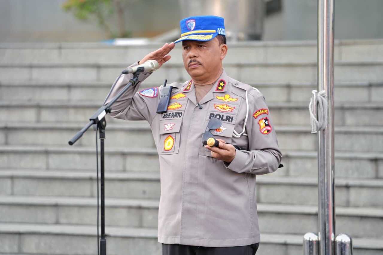 Kakorlantas Polri Irjen Pol Agus Suryonugroho saat apel. (Foto/Dok Korlantas Polri)