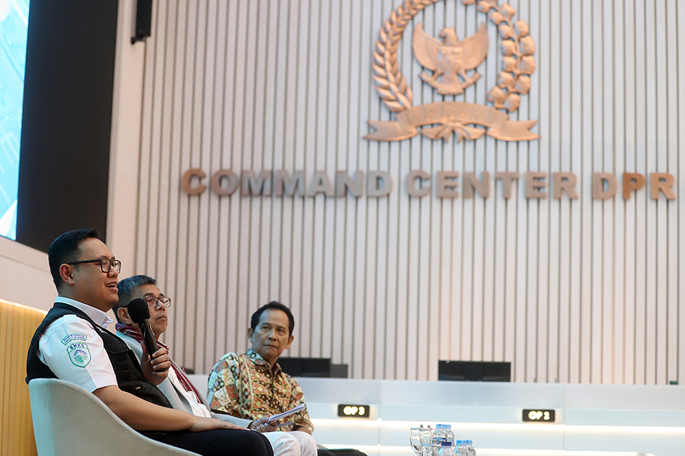 Diskusi Dialektika Demokrasi dengan tema ‘Bersatu Siapkan Langkah Antisipasi Potensi Bencana Alam’. (BeritaNasional/Elvis Sendouw)