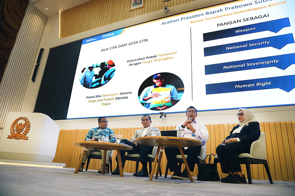 Diskusi Forum Legislasi yang bertajuk"RUU Pangan: Arah Baru Regulasi untuk Kemandirian Pangan Indonesia". (BeritaNasional/Elvis Sendouw)