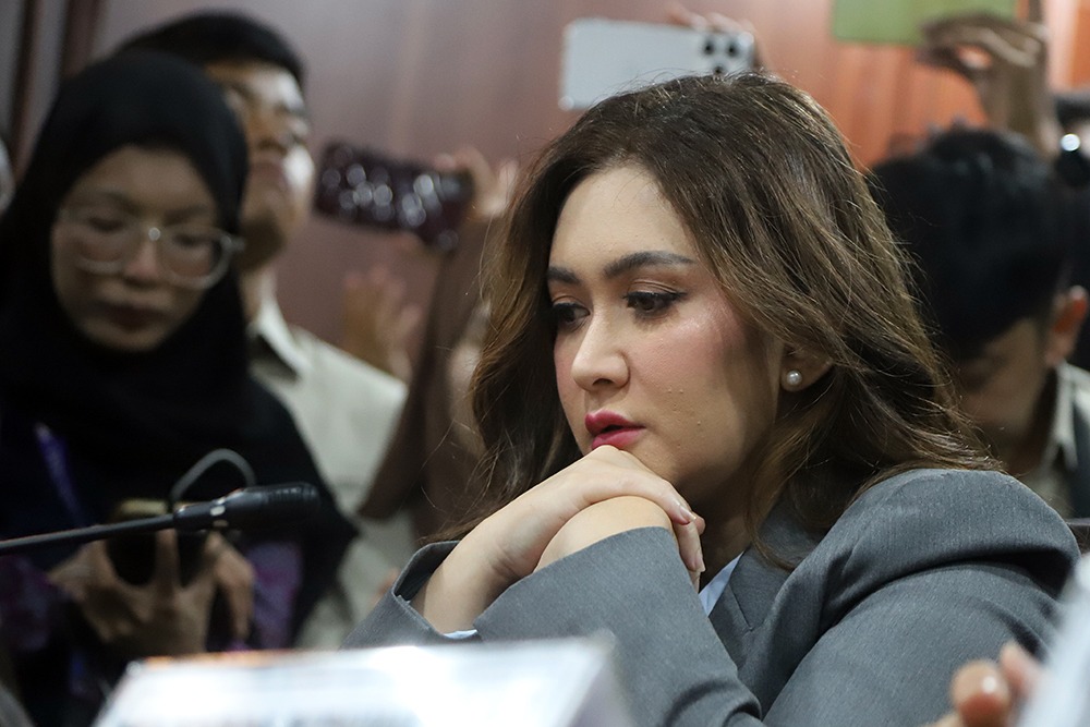 Anggota DPR nonaktif Nafa Urbach saat mendengarkan putusan MKD di Jakarta. (BeritaNasional/Elvis)