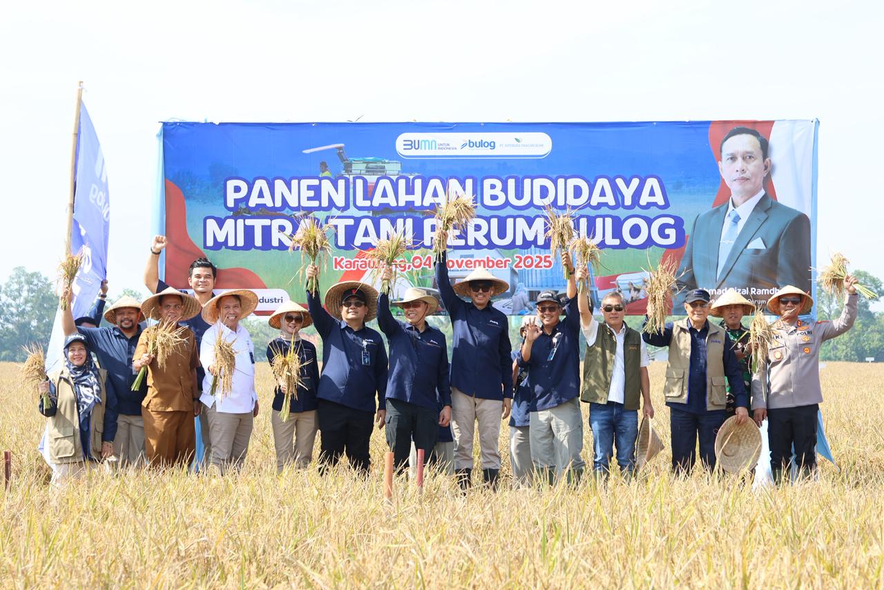 BULOG Panen Padi Hasil Budi Daya Mandiri. (Foto/Dok BULOG)