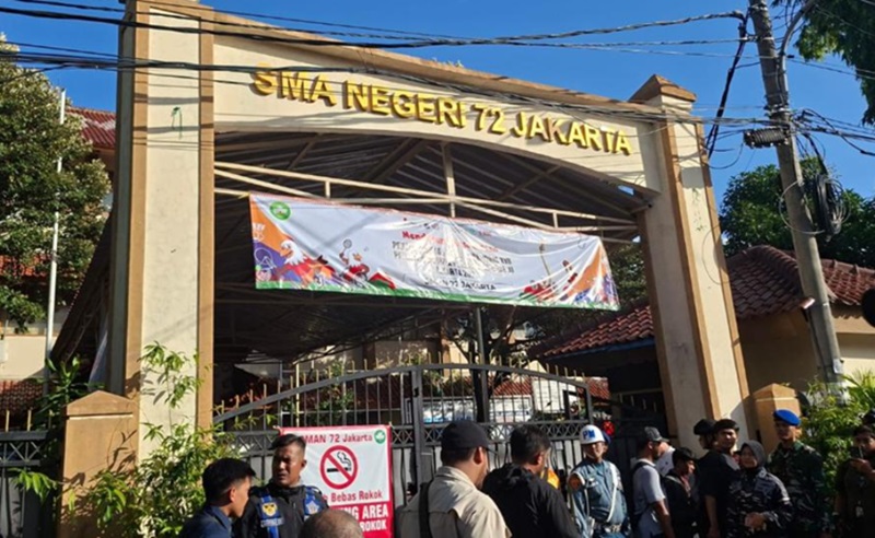 Lokasi ledakan bom rakitan di SMAN 72 Jakut. (BeritaNasional/istimewa)