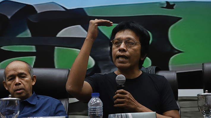 Wakil Ketua Badan Aspirasi Masyarakat (BAM) DPR Adian Napitupulu (BeritaNasional/Elvis Sendouw)