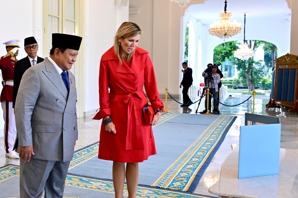 Presiden Prabowo Subianto bersama Ratu Máxima di Istana Negara, Jakarta. (Foto/BPMI)