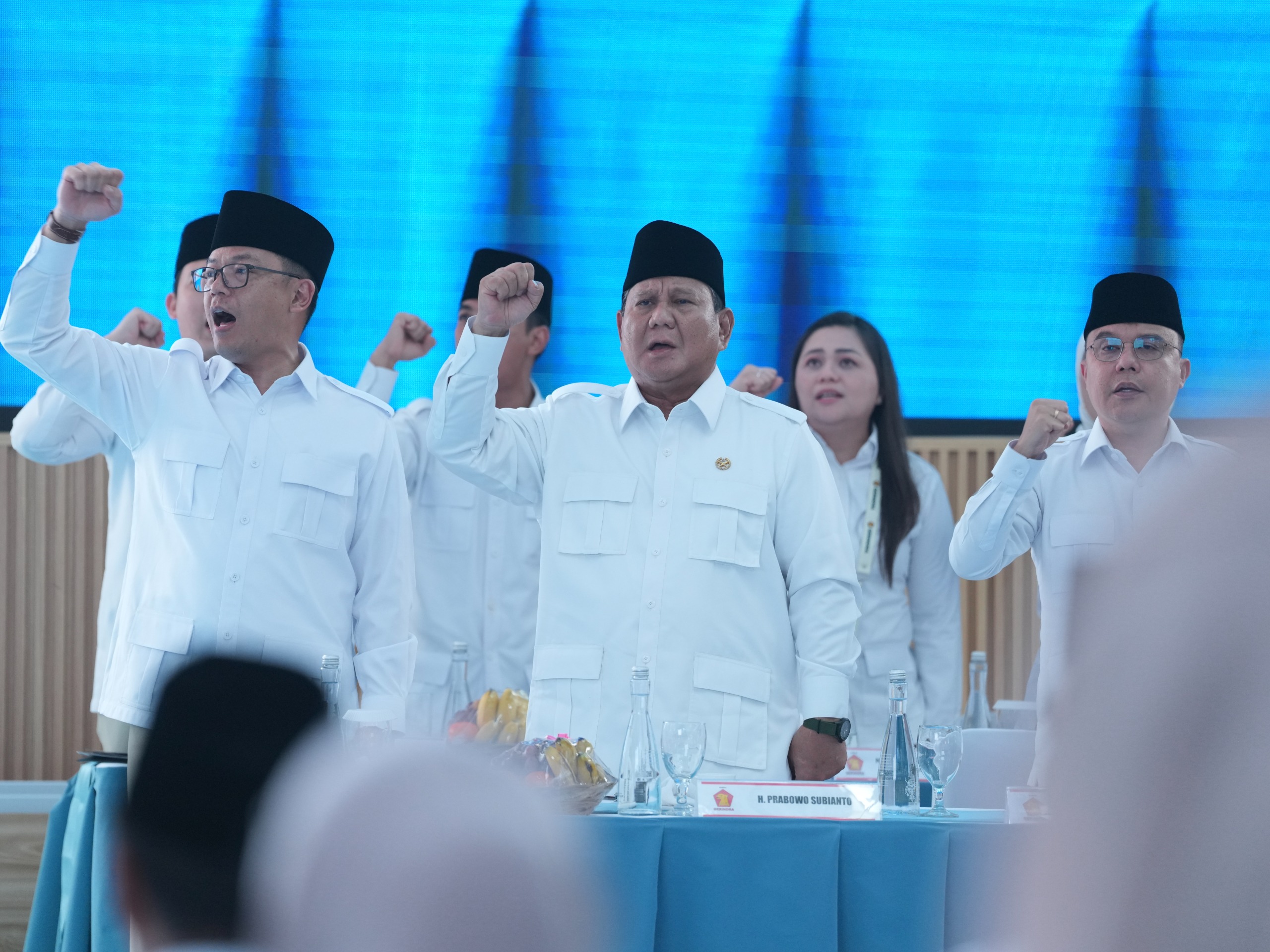 Prabowo Subianto Saat Memberikan Taklimat Ketua Dewan Partai Gerindra bertajuk Kompak Bergerak Berdampak yang digelar di Padepokan Garuda Yaksa, Hambalang, Bogor. (Foto/Gerindra)