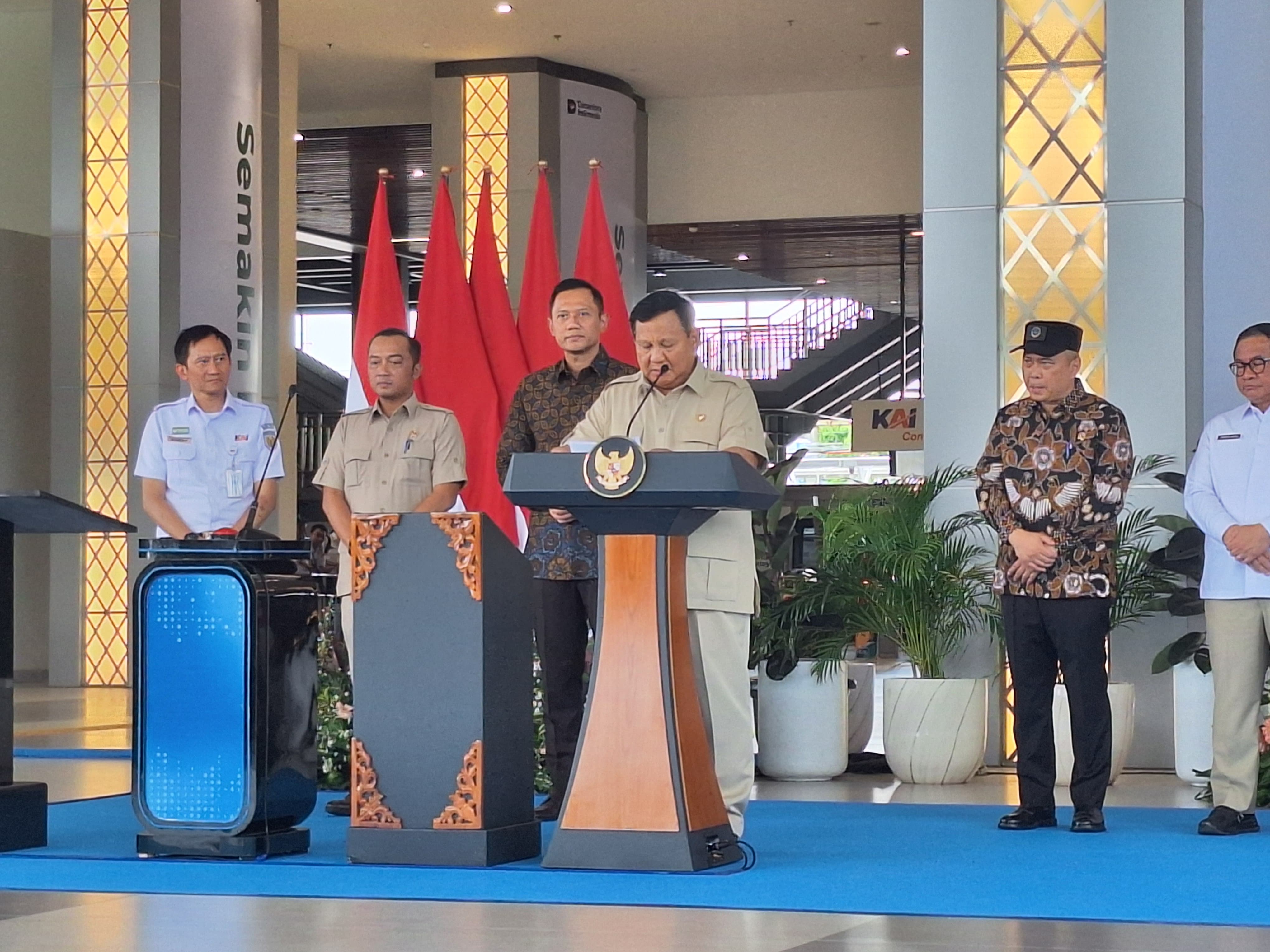 Presiden Prabowo Subianto resmikan Stasiun Tanah abang Baru Jakarta Pusat. (BeritaNasional/Lydia)