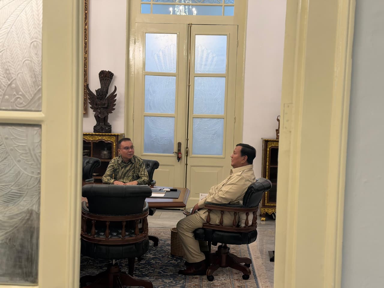 Presiden Prabowo Subianto menerima kunjungan Wakil Ketua DPR RI Sufmi Dasco Ahmad. (Foto/istimewa)