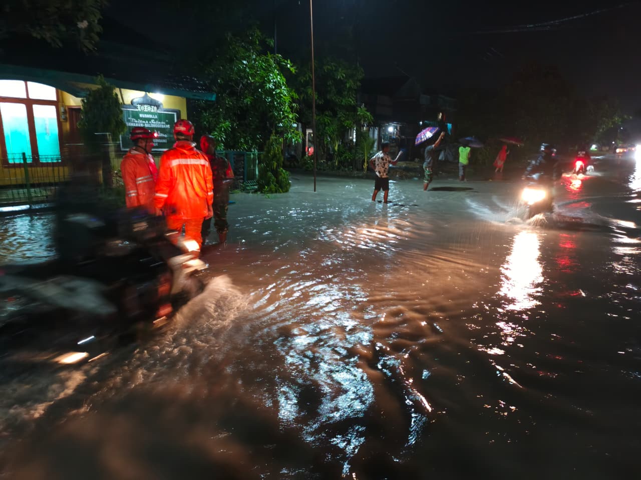 Banjir di Kabupaten Nganjuk akibat hujan deras. (BeritaNasional/BPNB)