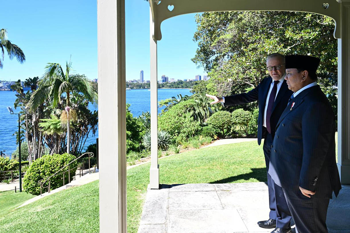 Presiden Republik Indonesia Prabowo Subianto melakukan pertemuan tête-à-tête dengan Perdana Menteri (PM) Australia Anthony Albanese di Kirribilli House, Sydney, pada Rabu, 12 November 2025.  (Biropers)