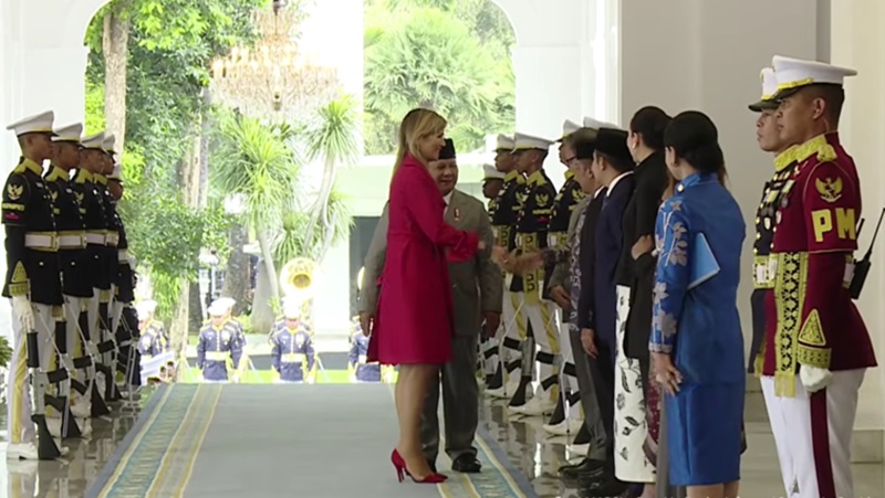 Ratu Maxima ke Istana (Foto/Youtube Sekretariat Presiden)