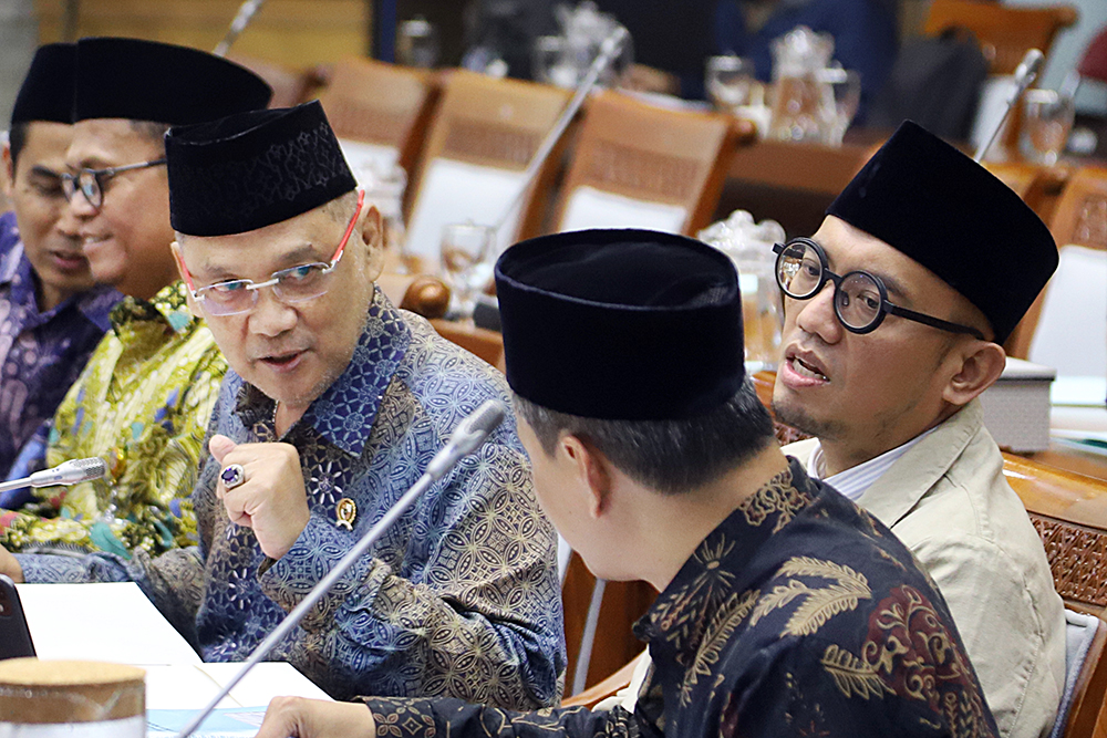 Rapat kerja Komisi VIII bersama Menteri dan Wakil Menteri Haji dan Umrah. (BeritaNasional/Elvis Sendouw)