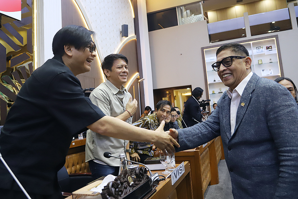 Rapat Dengar Pendapat Umum (RDPU) Baleg bersama VISA, AKSI dan ASIRI. (BeritaNasional/Elvis Sendouw)