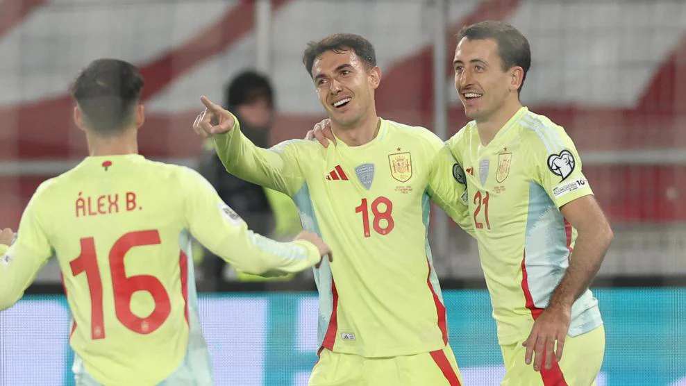 Timnas Spanyol pesta gol ke gawang Georgia dalam Kualifikasi Piala Dunia 2026 zona Eropa. (Foto/Dok UEFA)