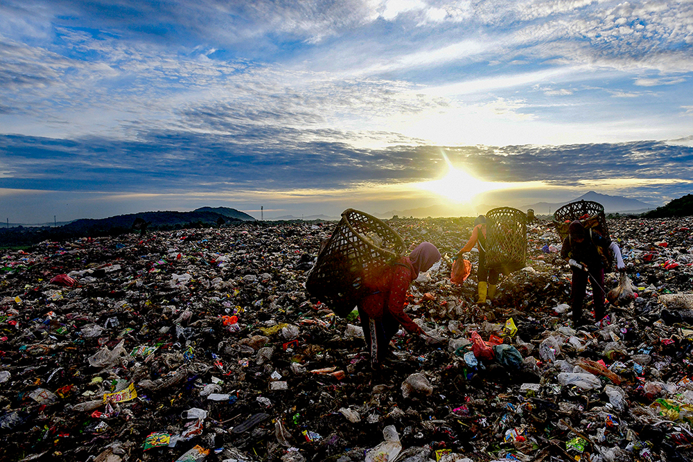 Suasana Tempat Pembuangan Akhir (TPA) Galuga Bogor. (BeritaNasional/Elvis Sendouw)