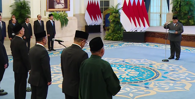 6 Duta Besar Resmi Dilantik Presiden Prabowo. (Foto/YouTube Sekretariat Presiden)