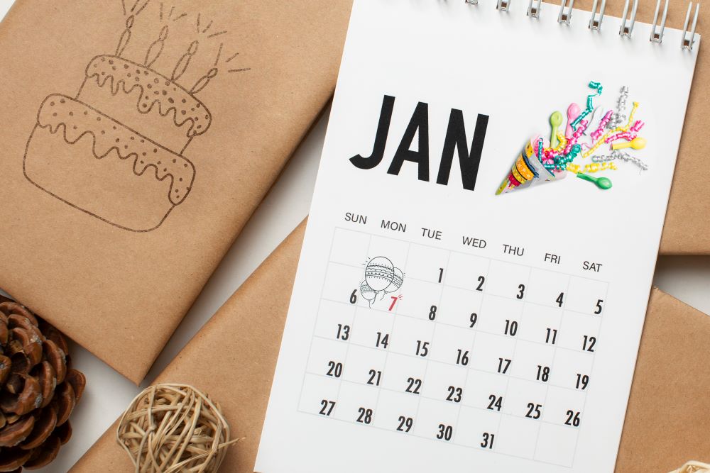 Ilustrasi kalender 1 Januari. (Foto/Freepik)
