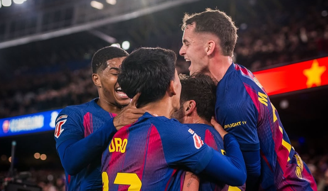 Pemain Barcelona merayakan gol saat melawan Atletico Madrid. (Foto/Barcelona)