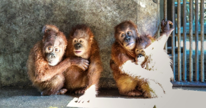 Ini empat anak orangutan menggemaskan yang direpatriasi Pemerintah RI dari Thailand. (BeritaNasional/Instagram KBRI Bangkok)