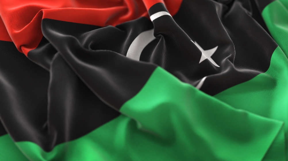 Ilustrasi bendera nasional Libya. (Foto/Freepik)