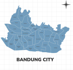 Ilustrasi peta Bandung Raya. (BeritaNasional/freepik)