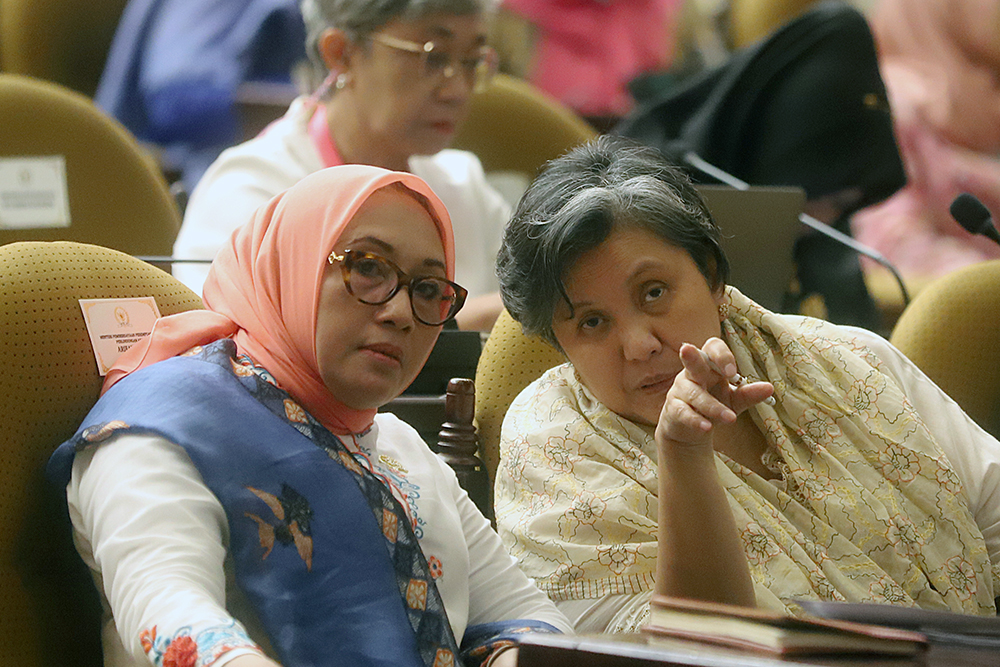 Menteri Pemberdayaan Perempuan dan Perlindungan Anak (PPPA) Arifah Fauzi hadiri peringatan Hari Ibu bersama Kaukus Perempuan Parlemen Politik Indonesia. (BeritaNasional/Elvis Sendouw)