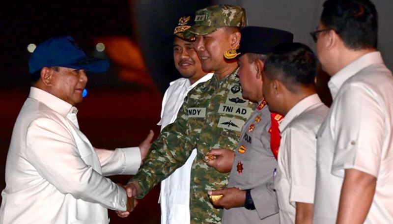 Presiden Prabowo tinjau wilayah kena bencana (Foto/PBMI)