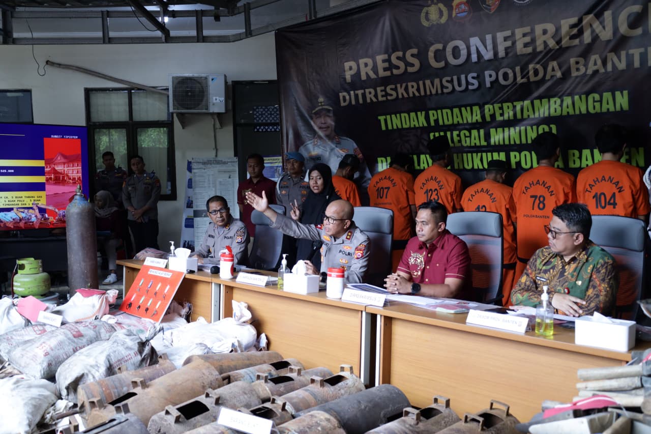 Polda Banten Bongkar 10 Tambang Ilegal di Tiga Wilayah. (Foto/Polda Banten)