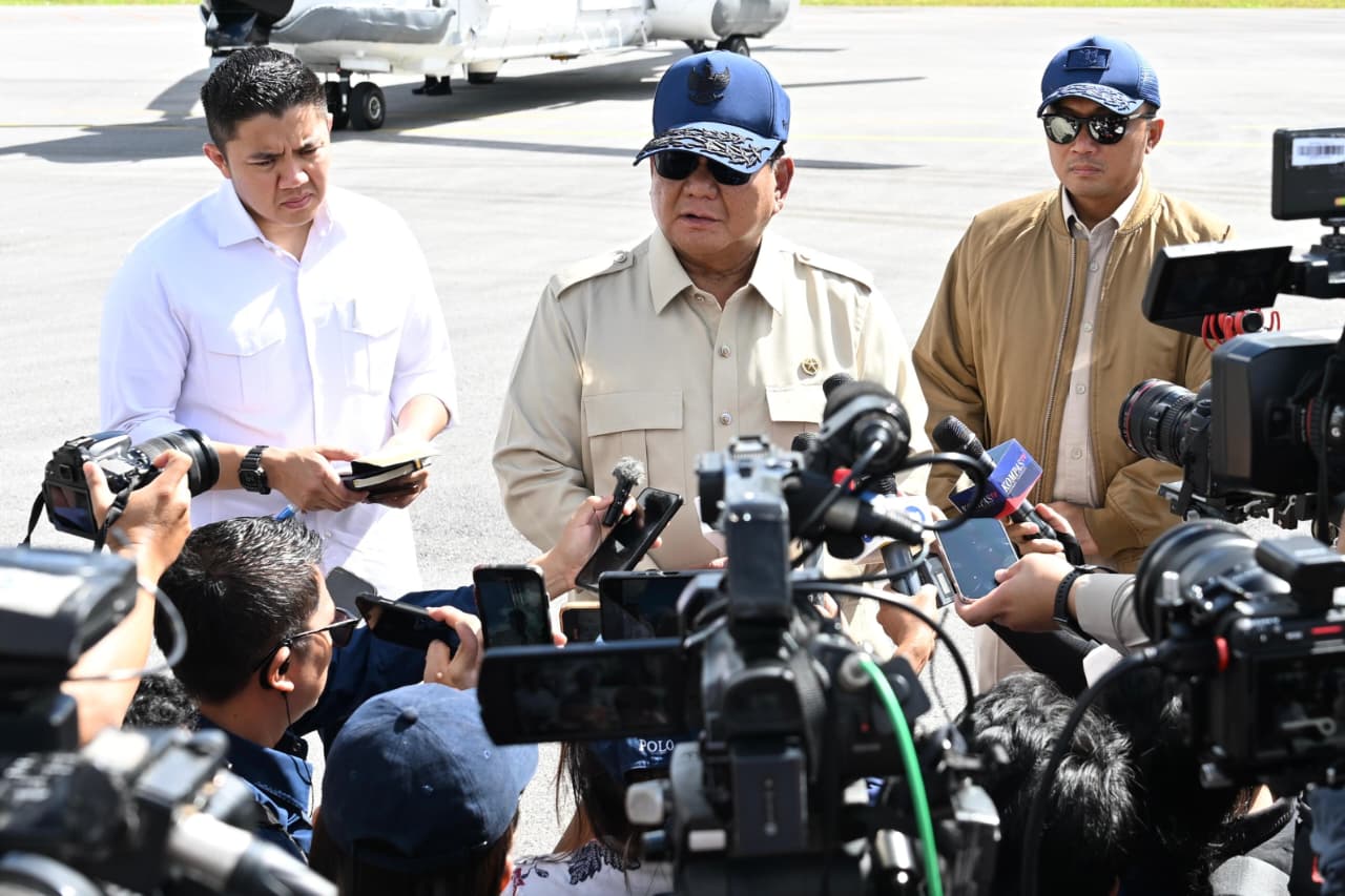 Presiden Prabowo saat memberikan keterangan pers. (Foto/BPMI)