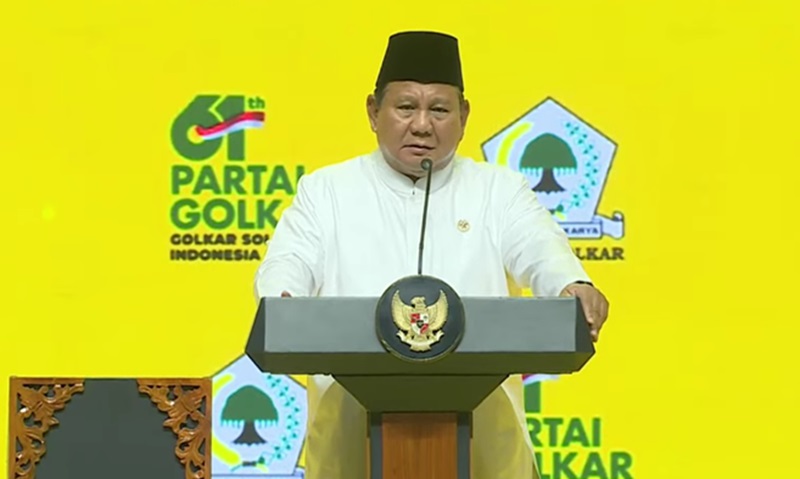 Presiden Prabowo (Foto/Youtube DPP Partai Golkar)