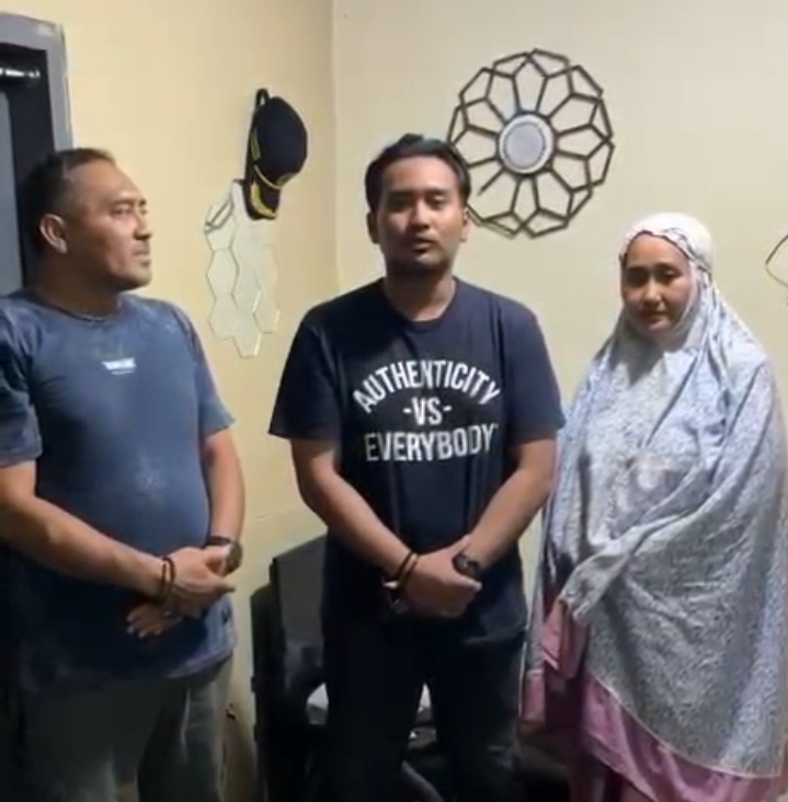 Tangkapan layar video klarifikasi pria yang mengaku diminta uang sewa mobil kodim di Sumut. (Foto/Istimewa)