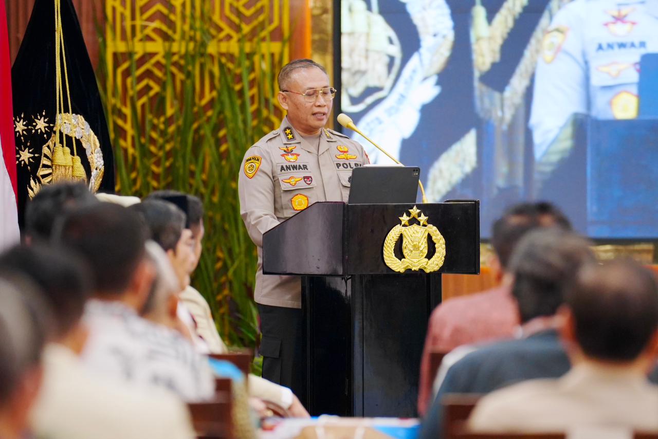 As SDM Kapolri Irjen Anwar dalam RAT di Mabes Polri, Jakarta, Selasa (30/12/2025). (BeritaNasional/Bachtiarudin Alam)