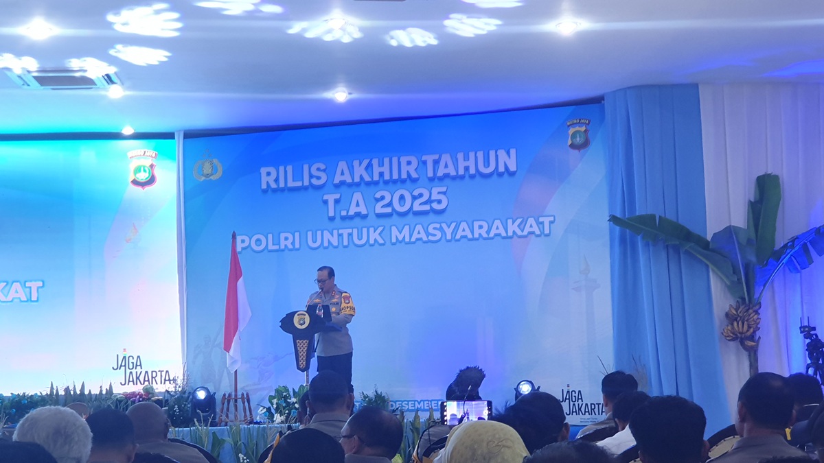 Kapolda Metro Jaya, Irjen Pol Asep Edi Suheri dalam agenda Rilis Akhir Tahun (RAT) tahun 2025. (BeritaNasional/Bachtiar)