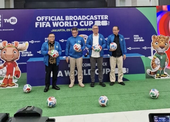 Ketua Komisi VII DPR RI, Saleh Partaonan Daulay saat menghadiri konferensi pers TVRI sebagai pemegang hak siar Piala Dunia. (Foto/istimewa)