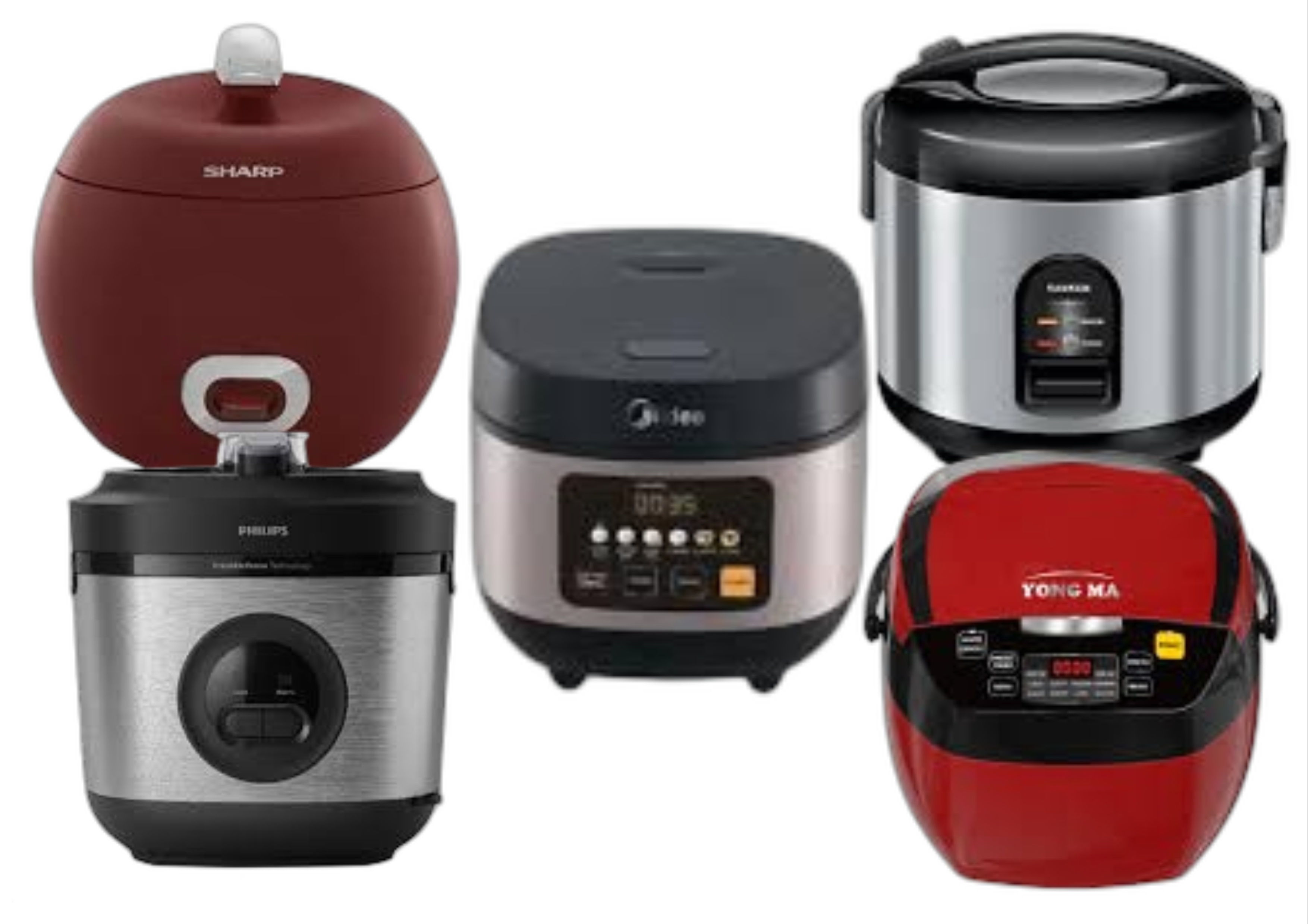Beberapa merek rice cooker 2026. (BeritaNasional/Kolase/Marketplace)