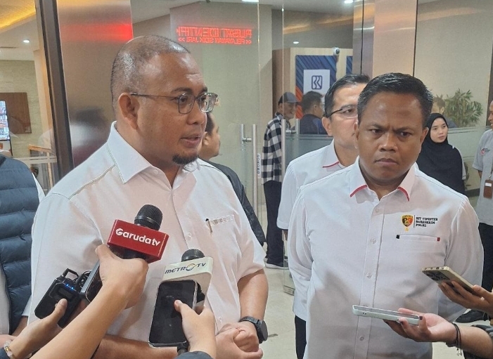 Dittipidter Bareskrim Polri, Brigjen Moh. Irhamni setelah menerima koordinasi Wakil Ketua Komisi VI DPR RI Fraksi Gerindra, Andre Rosiade. (BeritaNasional/Bachtiar)