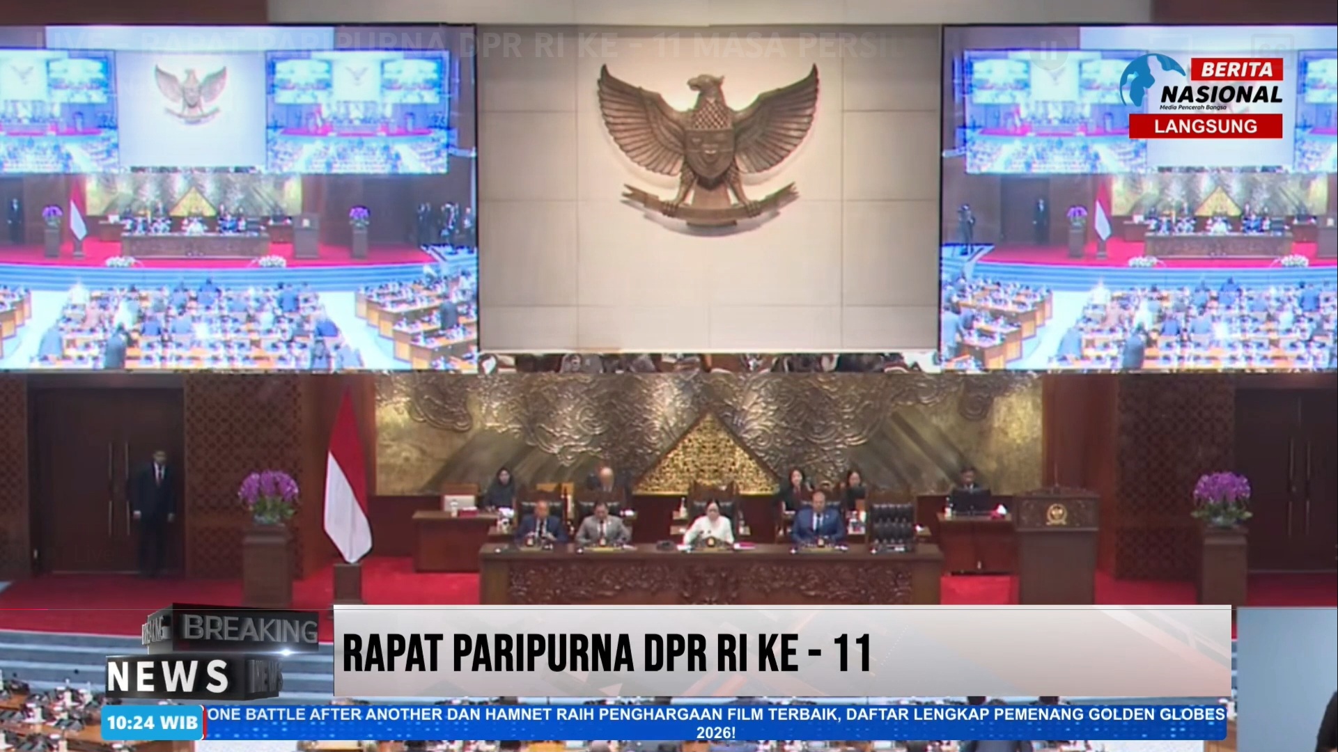 Sidang Paripurna DPR ke-11 (BeritaNasional/tangkapan layar)