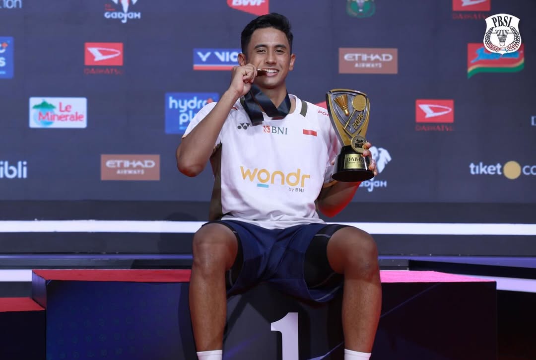 Juara tunggal putra Indonesia Masters 2026 Alwi Farhan. (Foto/Instagram Badminton Indonesia)