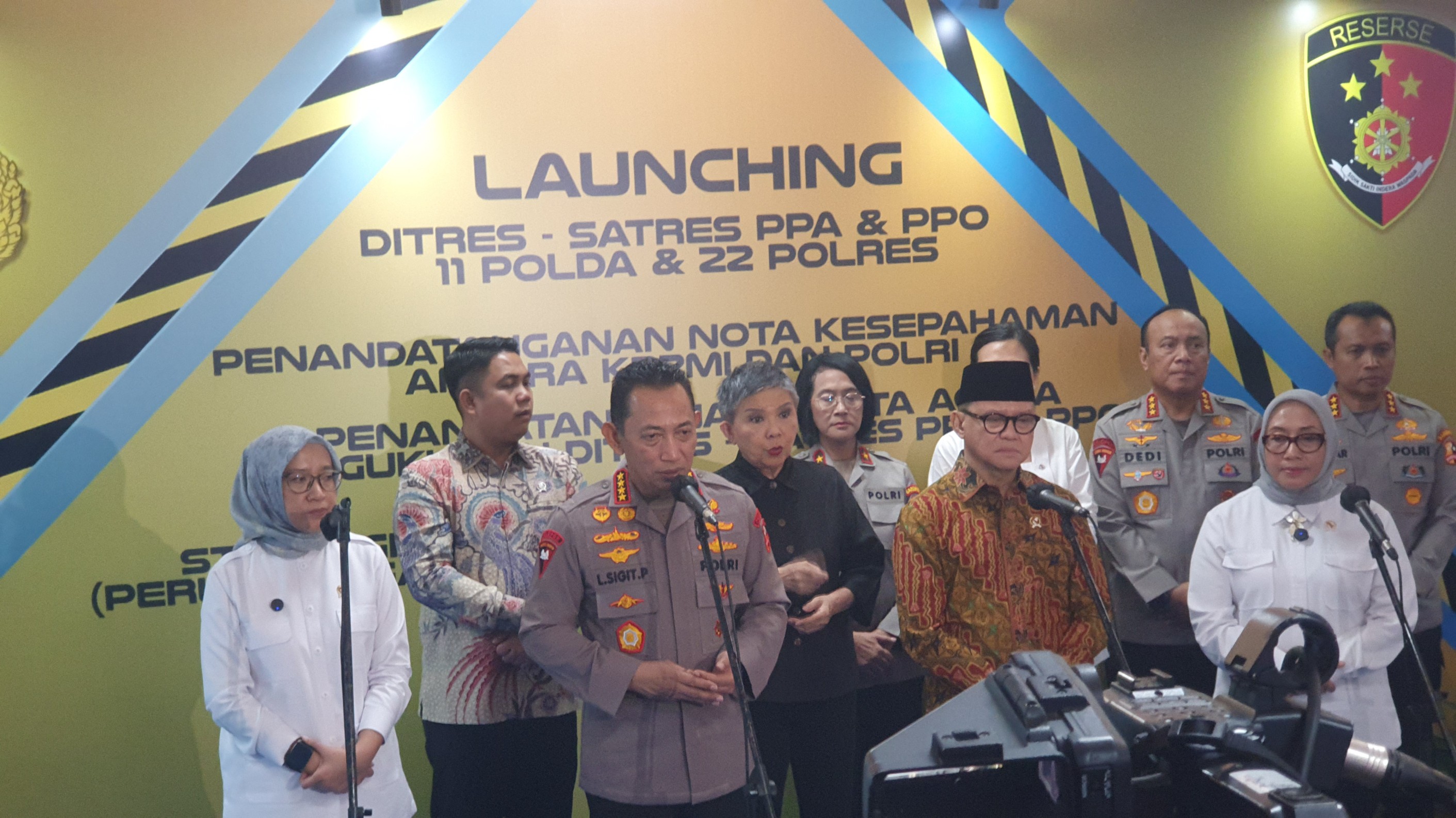 Kapolri Jenderal Listyo Sigit Prabowo meluncurkan Dittipid PPA dan PPO di 11 Polda dan 22 Polres. (BeritaNasional/Bachtiar)