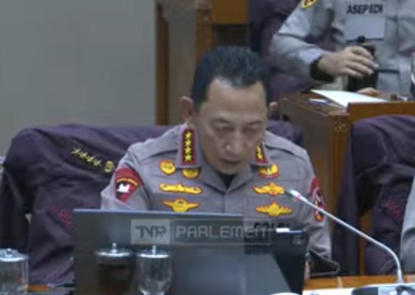 Kapolri Jenderal Listyo Sigit Prabowo di Komisi III DPR. (BeritaNasional/YouTube TVR Parlemen)