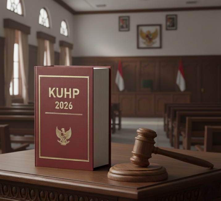 Ilustrasi KUHP 2026. (BeritaNasional/Gemini AI-Kiswondari)