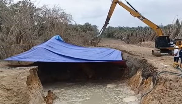 Ledakan pipa gas TGI di Inhu, 5 rumah warga rusak. (Foto/Istimewa)