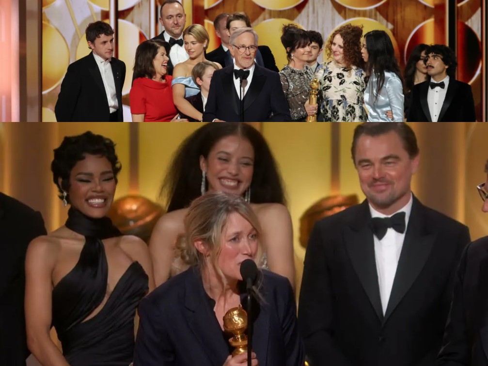 One Battle After Another (bawah) dan Hamnet (atas) raih Penghargaan Film Terbaik di Golden Globes 2026. (BeritaNasional/Laman Golden Globes)