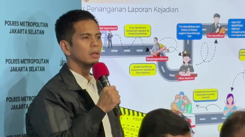Konferensi pers kematian Lula Lahfah di Polres Metro Jakarta Selatan, dikutip Sabtu (31/1/2026). (Foto/ist)