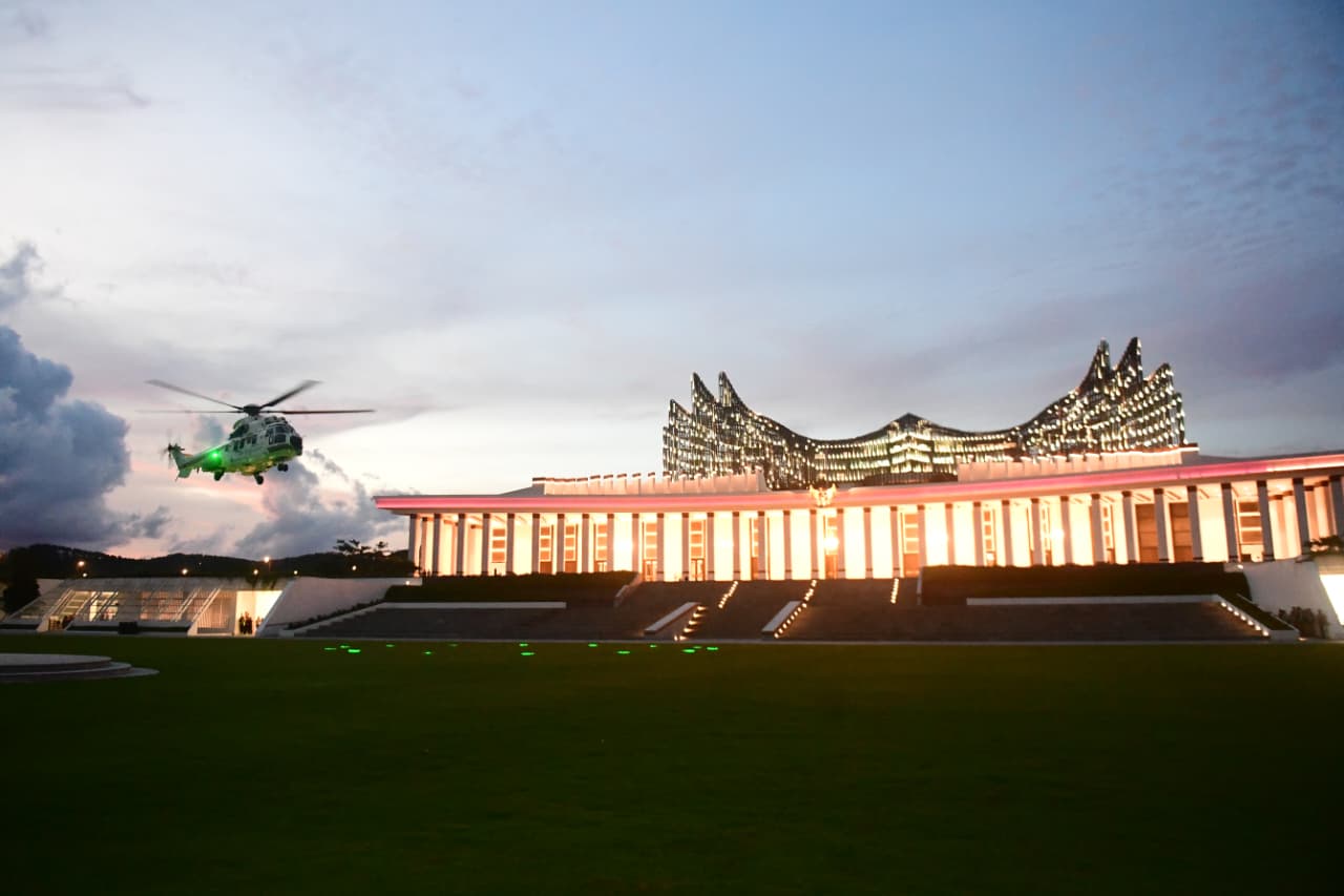 Gedung Istana di Ibu Kota Nusantara, Kaltim. (Foto/Biro Pers Sekretariat Presiden)