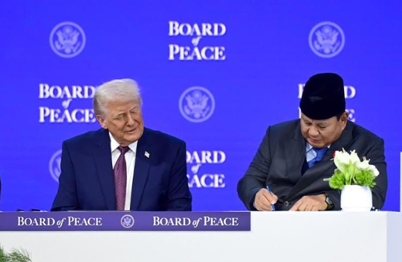 Presiden Prabowo tandatangani Board of Peace (Foto/Setpres)