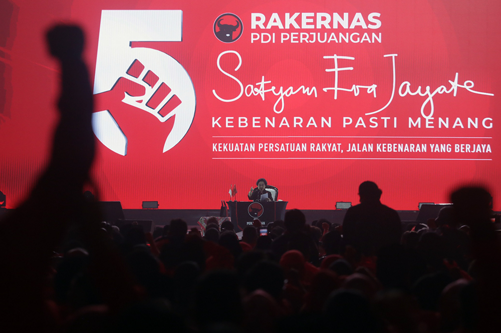Suasana Rakernas V PDI Perjuangan di Ancol, Jakarta. (BeritaNasional/HO/Elvis Sendouw)