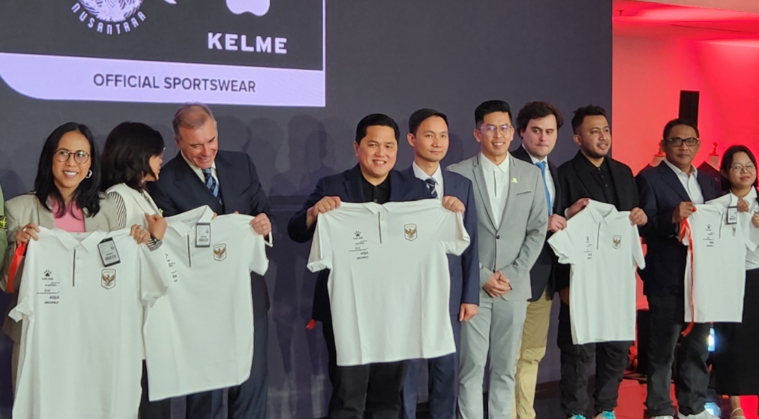 PSSI resmikan Kelme sebagai apparel resmi Timnas Indonesia. (BeritaNasional/Panji Septo)