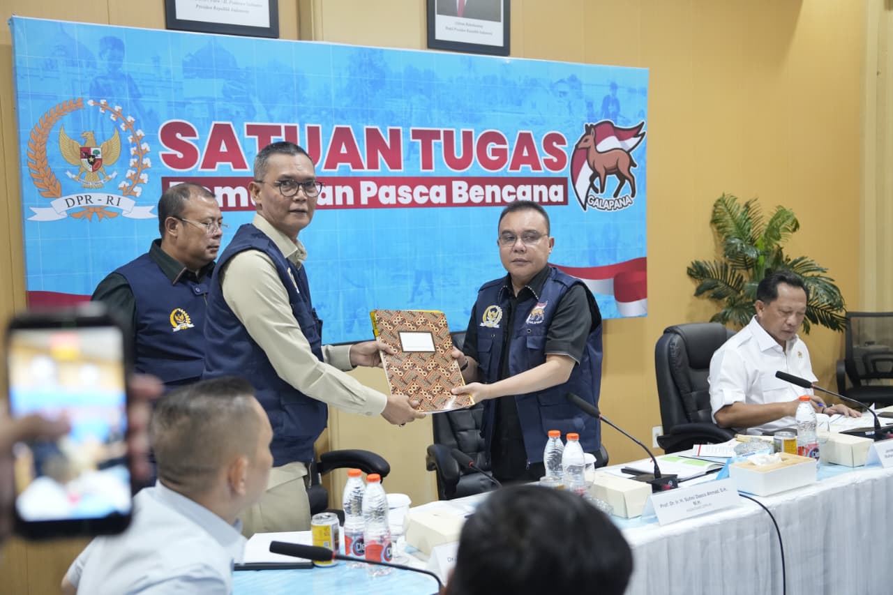 Rapat Koordinasi Satgas Pemulihan Pascabencana (Galapana) DPR dengan Satgas Percepatan Rehabilitasi dan Rekonstruksi Pemerintah. (BeritaNasional/Elvis/HO Galapana)
